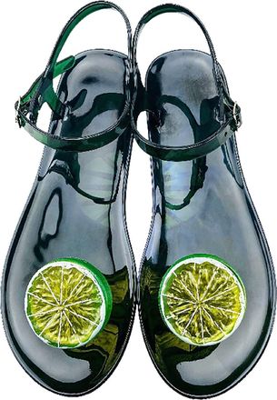 Generic Women Transparent Jelly Sandals Summer Flat Beach Slippers Manufacturer Comfortable Casual Footwear Lightweight Flexible Sole Design (C, 6.50)