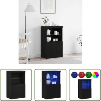 vidaXL vidaXL Mobili moderni - Madia LED Nero 60 x 37 x 100 cm Legno multistrato