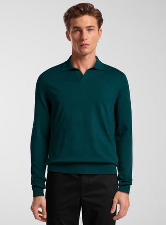 Le 31 Mens Johnny collar minimalist sweater