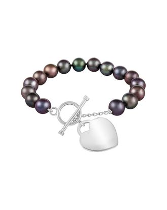 Splendid Pearls Rhodium Over Silver 7-7.5Mm Pearl Bracelet