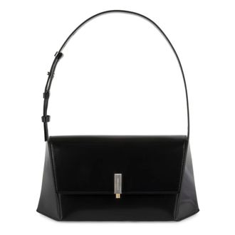 Ferragamo Tassen, Dames, Zwart, ONE Size, Leer, Geometrische Schoudertas