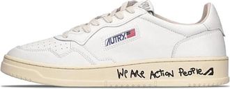 Autry (WMNS) Autry Medalist Leather Low Lettering We Are Action People - White AULW-LD06