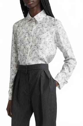 Max Mara Rodesia Blouse In White/black