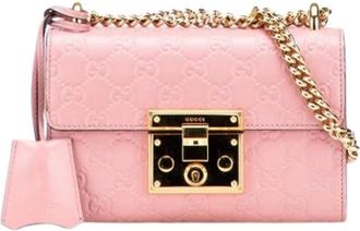 Gucci Pre-owned Cross Body Bags, female, Pink, Size: ONE SIZE Pre-owned Leather Cross Body Bag