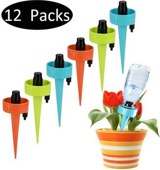 OEM Juego De 12 Botellas De Riego Por Goteo Para Plantas De Interior - Kit De Riego Autom&aacute;tico - Sistema De Riego Con Botella De Goteo