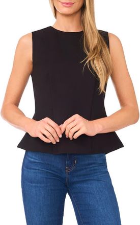 Ted Baker Peplum Ponte Knit Tank in Rich Black at Nordstrom, Size X-Large