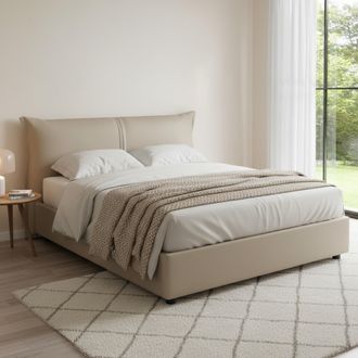 Talamo Italia Talamo Italia - Cama Matrimonial Cesira, Cama Contenedor Con Revestimiento De Tela, 100% Made In Italy, Apertura Frontal, Adecuado Para Colch&oacute;n Cm 160
