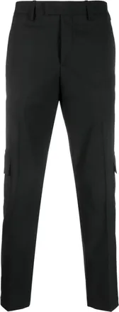 Neil Barrett cargo cotton trousers - men - Cotton/Polyester/Virgin Wool/Elastane - 46 - Black