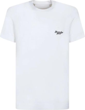 Givenchy T-shirt met logo-print - Heren - T-shirts - Wit - L - Katoen - Tops