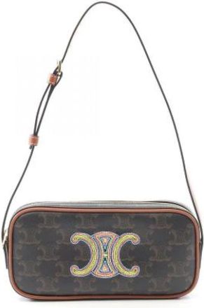 Celine Pre-owned Shoulder Bags, female, Brown, Size: ONE SIZE Pre-owned Canvas Shoulder Bag