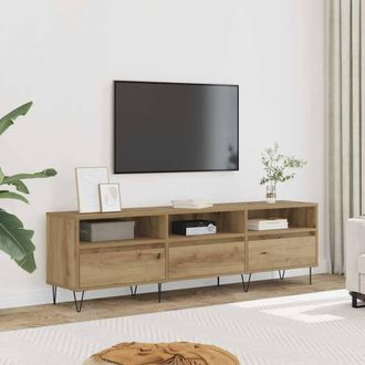 Berkfield Home TV Cabinet Artisan Oak 150x30x44.5 cm Engineered Wood in Brown