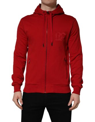 Dolce & Gabbana Embroidered Logo Hoodie - Red
