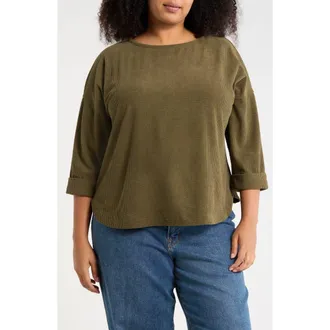Max Studio Corduroy Knit Top in Sage at Nordstrom Rack, Size 3 X