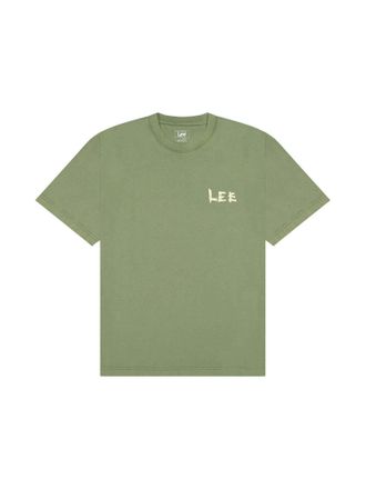 Lee T-Shirt LEE Lee T-Shirt Elevated Ess Logo Tee, Herren, Gr. L, gr&uuml;n, Obermaterial: 100% Baumwolle CO., Shirts T-Shirt