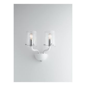 Netlighting AURORA Wall Lamp with 2 Light Glass Shades White 31x24x17cm | Size: 31 x 24 x 17 cm