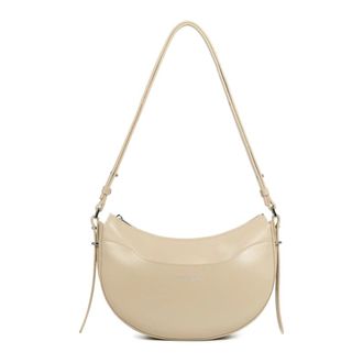 Lancaster Shoulder Bags, female, Beige, Size: ONE SIZE Sac demi lune Zipp&eacute; Suave Ace