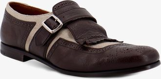 Churchs Mens Loafers Shangai Flex Brown Leather-Linen Leather/linen