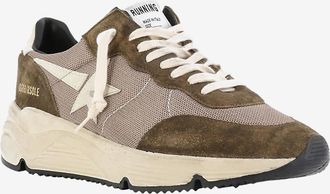 Golden Goose Niedrige Schnürsneakers aus Mesh und Wildleder Running Sole