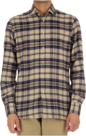 Borriello Prince of Wales Flannel Shirt - Heren - Casual Overhemden - Veelkleurig - 2XL - Leer - Overhemden