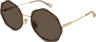 Chlo&eacute; Sunglasses, female, Yellow, 61 MM, Authentic Glasses with Top-Notch Service
