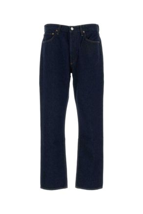 A Gold E Dark Blue Straight Jeans