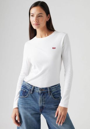 Levi's Langarmshirt LEVIS ESSENTIAL HM LS TEE, Damen, Gr. XL (42), weiss (wei&szlig;), Single Jersey, Obermaterial: 100% Baumwolle, unifarben, regular fit normal, 