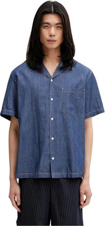 Lacoste Short Sleeve Shirts - Heren - Korte mouwen Overhemden - Blauw - 2XL - Overhemden