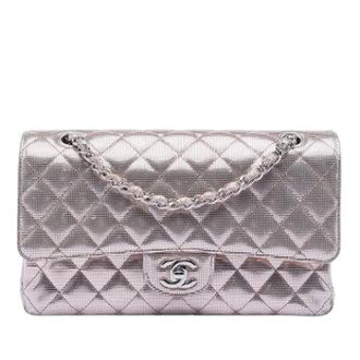 Chanel Pre-owned Classic Flap Schoudertas - Dames - Pre-owned - Grijs - Maat: ONE Size Leer