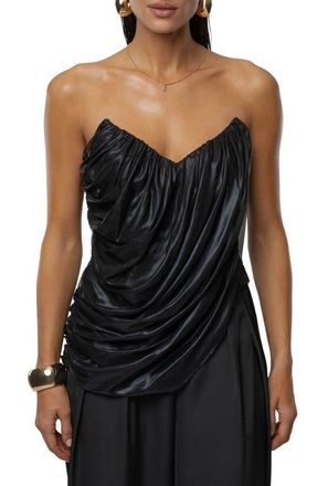 JLUXLABEL Soir&eacute;e Draped Corset Top in Black at Nordstrom, Size X-Small
