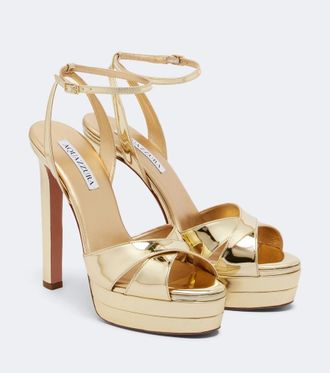 Aquazzura Sandalias Divine 130 metalizada