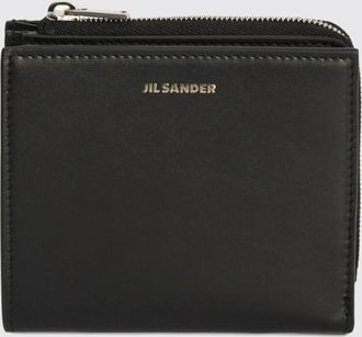 Jil Sander Portafoglio Bifold in pelle di vitello con tasca zip