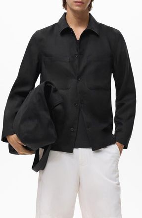 Mango Chore Jacket in Black at Nordstrom, Size Medium