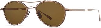 Garrett Leight BENNETT S Polarized BZ/MOJBRN PLR Mens Sunglasses Brown Size 53