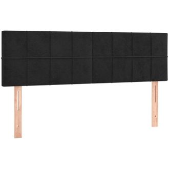 vidaXL Cabeceros 2 Unidades Terciopelo Negro 72x5x78/88 Cm Vidaxl