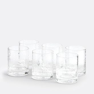 La Redoute Interieurs Set van 6 waterglazen van glas met gehamerd effect, Marteo