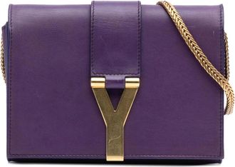 Saint Laurent Pre-owned Cross Body Bags, female, Purple, Size: ONE SIZE Pre-owned Chain Wallet