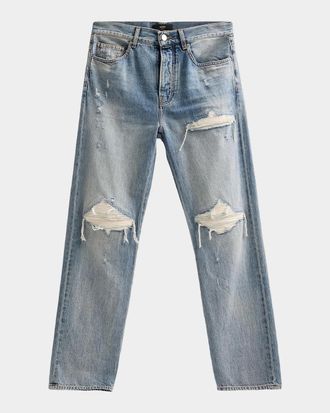 Amiri MX1 Suede Moto Straight-Fit Jeans