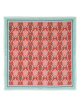 Dr&ocirc;le de Monsieur graphic-print cotton scarf - men - Cotton - One Size - Red