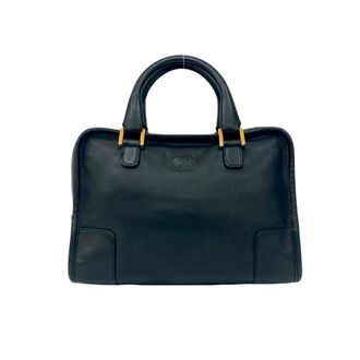 Loewe Black Leather Boston Bag Handbag Tote Bag (Pre-Owned)