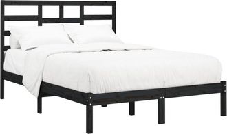 vidaXL Estructura de cama sin colchón madera maciza negro 140x190 cm vidaXL