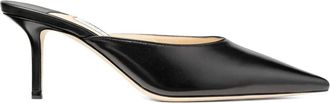 Jimmy Choo London 65 mm Rav leren muiltjes - Zwart