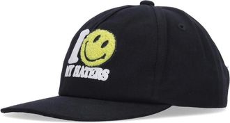 Market Vintage Smiley Haters Pet Zwart - Heren - Petten - Zwart - ONE Size - Katoen - Accessoires