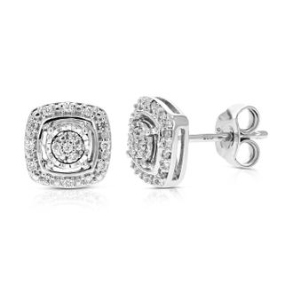Vir Jewels 1/8 cttw Lab Grown Diamond Composite Earrings in Sterling Silver With Push Backs For Women