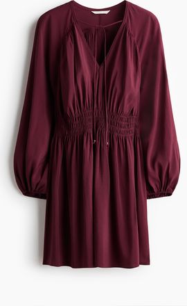 H&M Oversized Tunikakleid - Dunkelrot