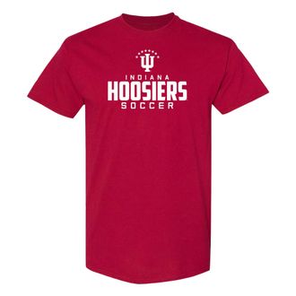 UGP Campus Apparel NCAA Mascot Wordmark Soccer, Team Color T Shirt, College, University, Indiana Hoosiers Cardinal, S
