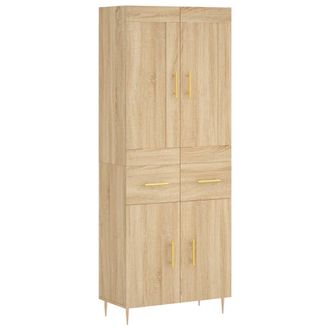 vidaXL Vidaxl - Aparador Alto Madera Contrachapada Color Roble 69,5x34x180 Cm