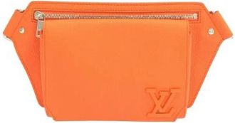 Louis Vuitton Pre-owned LV Aerogram Takeoff Sling Calf Shoulder Bag - Dames - Vintage Heuptassen - Oranje - ONE Size - Leer - Vintage