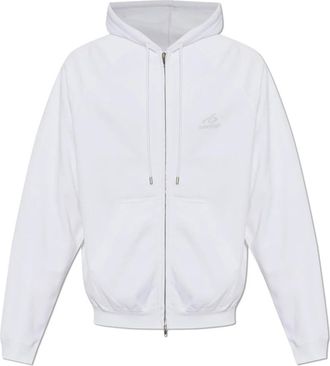 Balenciaga Zip-through Hoodie - Heren - Vesten met rits - Wit - L - Katoen - Hoodies & sweatvesten