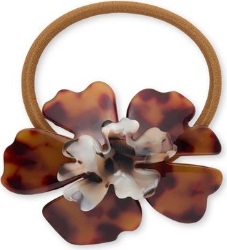 Lele Sadoughi Hibiscus Genie Hair Tie in Tortoise 200 at Nordstrom