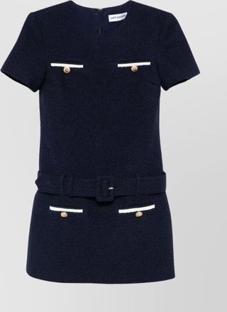 Self Portrait mini dress with belted waist and pockets